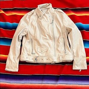 Women's express cream Leather Jacket